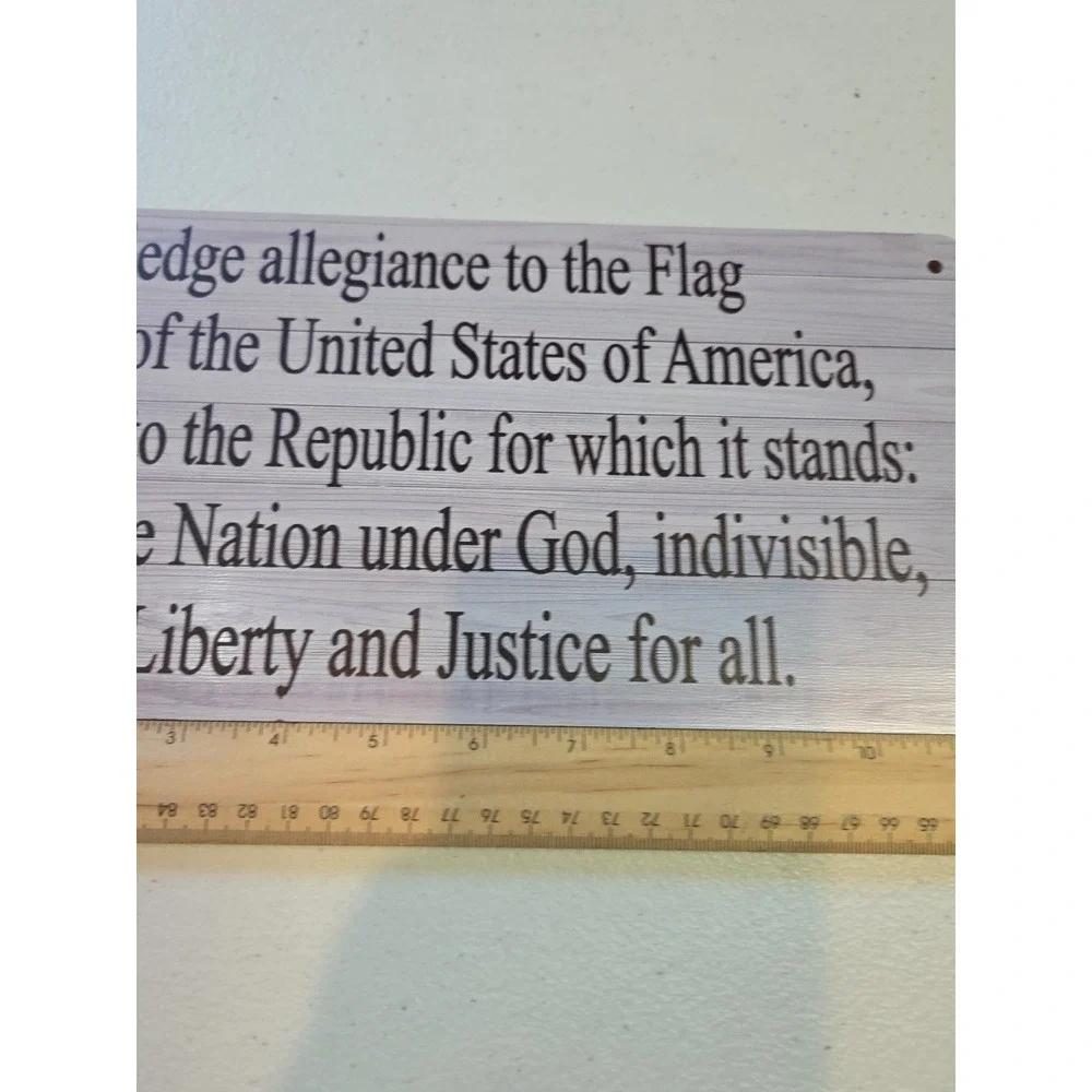 Pledge Of‎ Allegiance Wooden Hanging Sign Classroom Teacher